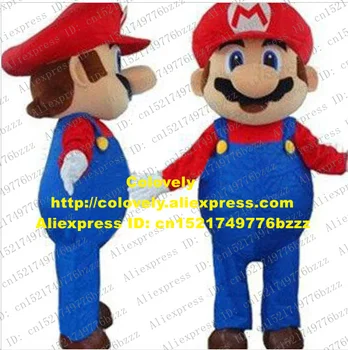 Livlig Rød Blå Super Mario Man Voksen Maskot Kostume Mascotte Med Buttede Krop Store Røde 