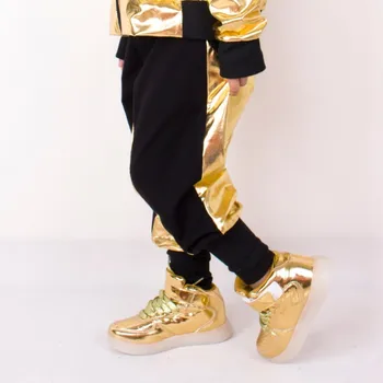 Heroprose Mode, Børn, Voksne Hip Hop Bukser børnetøj Sweatpants sceneoptræden Jazz Sort Guld harem bukser