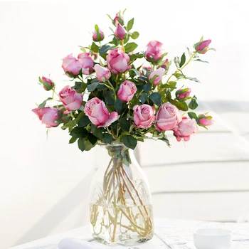 JAROWN Kunstige Blomster, Silke Steg Kontinental Retro Falske Blomst Hjem Udsmykning DIY Bryllup Dekoration Flores