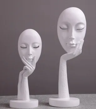 Ingen Talende Statuer Office Desktop Ornament Indretning, Retro Harpiks Maske Skulptur Craft Hotel Hjem Stue Tilbehør Til Dekoration