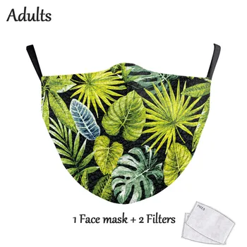 Genanvendelige Støv Munden Maske Vaskbar Munden Maske Blomst Ansigt Munden Maske Trykt PM2.5 Stof Maske Voksen Beskyttende Dække Maske Sort