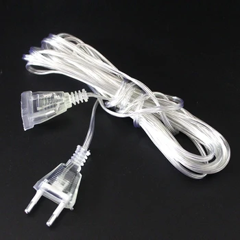 5M LED Curtain Icicle Fairy Jul String Lys Power Plug Udvidelse Kabel Extender Wire For Garland bryllupsfest Lampe Indretning