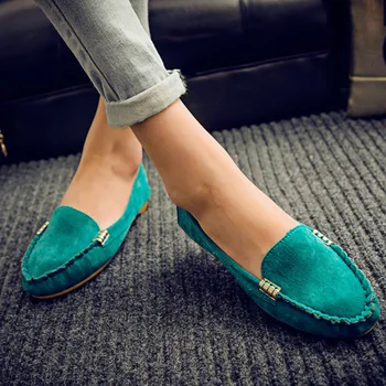 Stilfulde og komfortable Kvinder Lejligheder sko 2020 Loafers Candy Farve Slip på Flade Sko ballerinasko Komfortable Damer sko