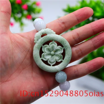 Grøn Jade Blomster Elastisk Armbånd Gaver Amulet Armbånd En Jadeite Charme Mænd for Mode Smykker til Kvinder Naturlige