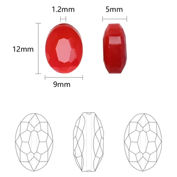 30stk/Masse Kinesiske Krystal Vedhæng Engros 9x12mm Glas Ovale Perler, Flad Form Sten For DIY Smykker at Gøre Ørering Tilbehør