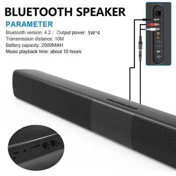 Trådløs Bluetooth-TV Soundbar 2 4 Højttalere Sound Bar hjemmebiograf Subwoofer RCA