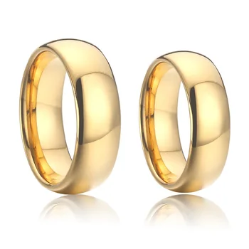 Alliancer Ren Wolfram Ring for par, mænd og kvinder 4/6/8mm guld farve mænd og damer ægteskab bryllup band