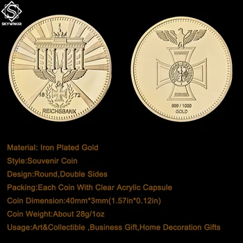 5PC tyske EK2 Tværs Strygejern Reichsbank 999/1000 Guld Guld Direktorium Udfordring Euro Mønter