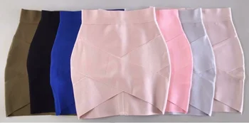 Damer Høj Kvalitet Rayon Sort Tyk Rayon Blyant Bandage Nederdel Sød Mini Nederdel