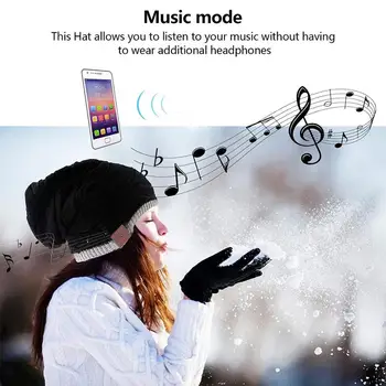 2020 Trådløse Bluetooth-V4.2 Strikket Beanie Plus Velvet Vinteren Musik Hat Højttaler Headset Mic Hånd-fri Musik Mp3 Magic Smart Cap