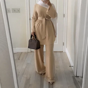 Eid Mubarak Kaftan Dubai Abaya Tyrkiet Muslimske Mode Hijab Kjole Sæt Islam Tøj Abayas For Kvinder Musulman Ensembler De Tilstand