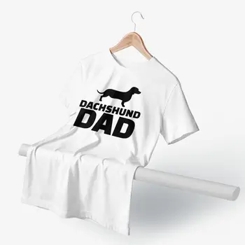 Teckel Dog T-Shirt Gravhund Dad T-Shirt Trykt Klassisk T-Shirt I Overstørrelse, Korte Ærmer Bomuld Sjove Tshirt