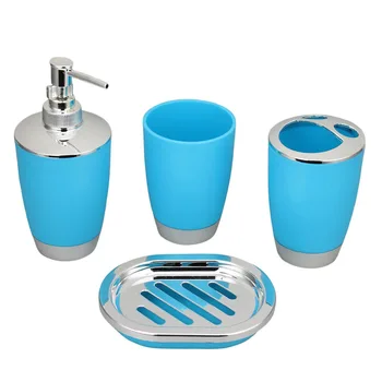 4stk Badeværelse Tilbehør Sæt PP-Plast Badeværelse, der Passer Cup tandbørsteholder sæbeskål Dispenser Kit
