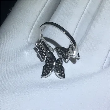 Choucong Butterfly Finger Ring 925 sterling Sølv Bane indstilling AAAAA Cz Sten Enagagement Bryllup Band Ringe Til Kvinder Smykker