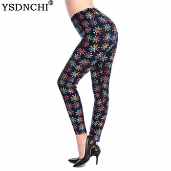YSDNCHI Mode Floral Print Leggings Kvinder, Høj Talje Leggin Stretch Elastiske Blyant Bukser, Slim Underdele Push Up Bukser