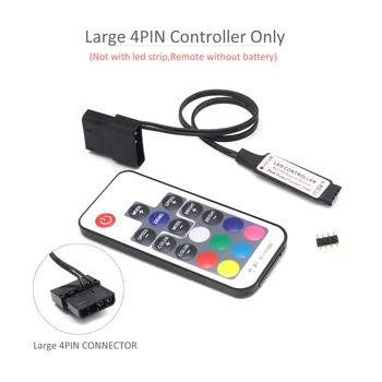 RGB LED Controller 12V SATA-RF Trådløs Fjernbetjening SATA Store 4Pin RGB LED Strip Controller til PC-Computer Sag Belysning