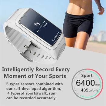 Bluetooth Smart Band pulsmåler Sport sundhed armbånd ur med-afspiller og bluetooth headsettet Besvare Opkald, Smart Ur