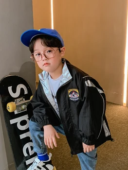 Drenge' Langærmet Jakke Vindjakke Reflekterende Lag Forår og Efterår 2020 Ny Stil koreansk-Stil børnetøj
