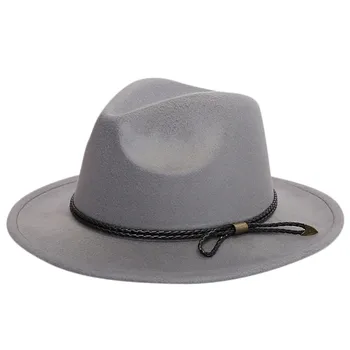 Vintage Hatte Crushable Uld Filt Outback Hat Ladies Casual Hat Bred Randen Med Bælte Chapeau Mariage Femme #LR2