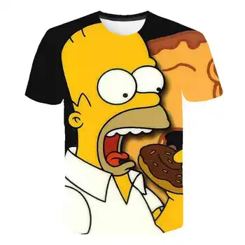 Sommeren nye 2020 3d-Print Simpson mænd T-shirts sjove animationsfilm t shirts Mænd/kvinder Simpson O hals kortærmet t-shirts creativ