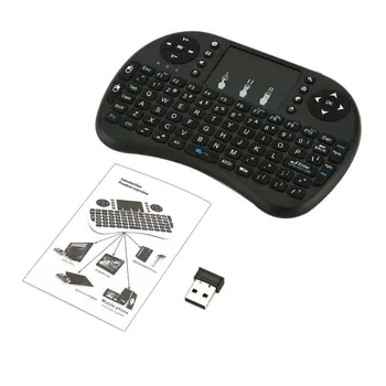 Trådløst Tastatur til Android TV Box, PC, bærbar 92 Taster DPI Trådløse Tastatur Baggrundslys med Touchpad Musen justerbar 2,4 GHz