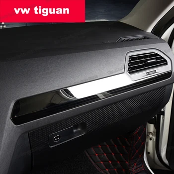 Lsrtw2017 Rustfrit Stål Bil Center Kontrol Dashboard Dækker Strip for Volkswagen Vw Tiguan 2017 2018 2019 2020 Auto Tilbehør