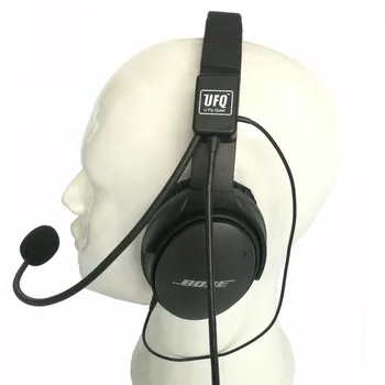 UFQ AV-Mike-2 aviation headset mikrofon, der passer til Bose QC25,QC35 også kan arbejde med Sony eller Sennheiser hovedtelefoner af god kvalitet