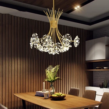 Mælkebøtte LED Krystal Lysekrone Moderne Blomst Varmt Lys til Soveværelset, stuen Undersøgelse Hjem Belysning Hængende Lamper