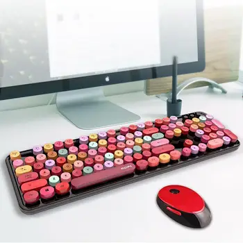 Universal Søde Bærbare, Trådløse 2,4-Ghz Mus og Tastatur Sæt til Kontor Computer