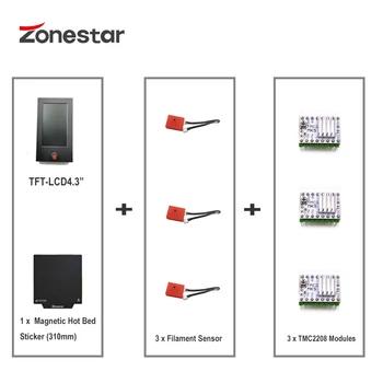 Z9M3 Opgradere Dele TFT-LCD Med WIFI 3xTMC2208 3x Filament Sensor 1x Magnetiske varm Seng Klistermærker
