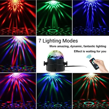 3W LED-Lys Fase RGB Farverige Lyd Aktiveres Disco Ball Lamper Laser Projektor Lys julefrokost Børn Gave dekoration lampe