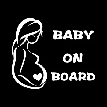 Volkrays Personlighed Bil Mærkat Gravid Kvinde Baby om Bord Advarsel Tilbehør Reflekterende Vandtæt Viny Decal,14cm*17cm