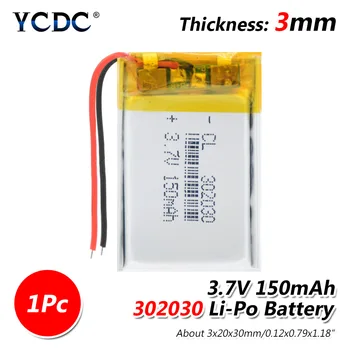 3,7 V 302030 Lithium-Polymer-Batteri 032030 150mah for GPS Bluetooth MP3 Medicinsk Udstyr til Trådløs Overvågning Enhed batterier
