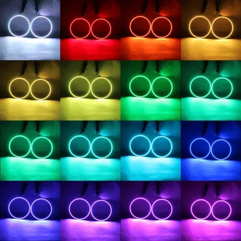 RGB-Angel Eyes Multi-Farve-LED-Ring Turnning Lys DRL Bil Forlygter Angel Eyes 160mm - et par