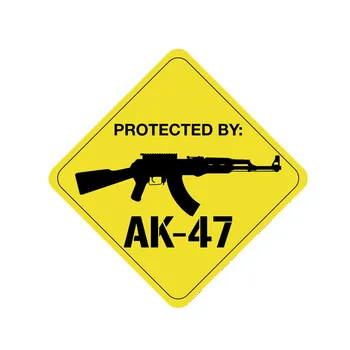 Hot Beskyttet Af AK47 Kanon Bil Klistermærker Kofanger Bag Ss Dække Ridser Decal Auto Udvendige Dekoration PVC14*14cm