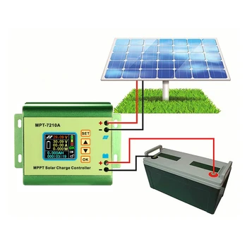 MPPT Solar laderegulator MPT-7210 Lithium Batteri-Boost 0-10A LCD-Sol-Controller solfanger Til 24/36/48V/60V/72V Batteri