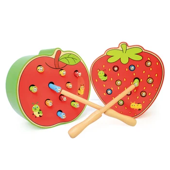 Jordbær 3D Puslespil Baby Træ-Tidlig Educationa lmagnetic matematik Legetøj interessant montessori Fange Ormen Spil Farve Cogni