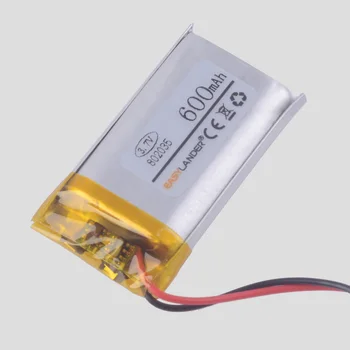 Polymer batteri 600 mah 3,7 V 802035 smart home MP3-afspiller Li-ion batteri til dvr GPS,mp3-mp4 højttaler bil dvr video-optager