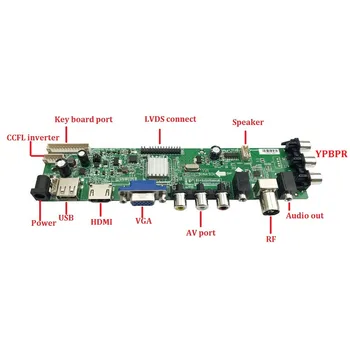 Kit Til B154EW04 V1/B154EW04 V2 Controller board Digital HDMI-Panel 1 CCFL LCD-30pin-TV VGA USB-AV 1280X800 remoee DVB-T, 15.4