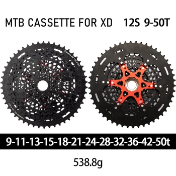 BOLANY MTB Kassette med 12 hastigheder 9-50T for XD hub ultralet Mountainbike Frihjul Cykel Tandhjul Bred Forholdet Kompatible dele