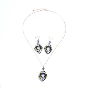Sige Polynesiske Hawaii, New Zealand Marshallesisk Glas Perler Af Akryl Geometriske Blomster Halskæde Vedhæng, Øreringe Smykker Sæt