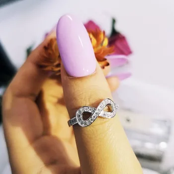925 Sterling Sølv infinix ringe til kvinder Solid Real wedding, engagement R782