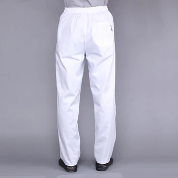 Høj Kvalitet Kok uniformer køkken komfur arbejdstøj hvide bukser hotel, restaurant, bageri, catering elastiske bukser zebra bukser