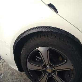 4stk Carbon Fiber bil lastbil hjul samt støbning fender trim universal-sort hjul øjenbryn lip protector mærkat
