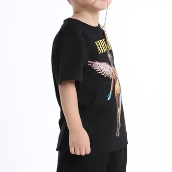 NAGRI Angel Børns kortærmet T-Shirt Dreng Piger O-Hals Bomuld T-shirts Kids Fashion, Afslappet Hip hop t-Shirts Toppe