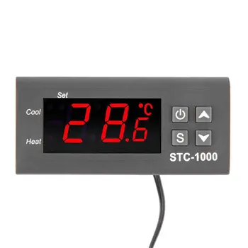 Digital temperaturregulator Termostat Termoregulator inkubator Relæ LED 10A Opvarmning Køling STC-1000 STC 1000 12V 24V 220V
