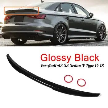 ABS Glossy Black Bag Kuffert Spoiler Fløj Til Audi A3 og S3 Sedan V Type-2018 Highkick