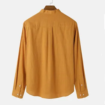 2020Cotton linned langærmede herreskjorter vintage mænds shirt afslappet mænds sweater skjorte top