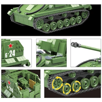 Militære SU-76 Lys Tank byggesten Technic Rusland Sovjetisk Tank Mursten WW2 Hær, Politi-Soldat Våben Børn Legetøj Gaver