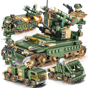 649 stykker af militære våbensystemer felt hær pansrede anti-luft tanke byggesten sæt legetøj til børn fødselsdagsgave